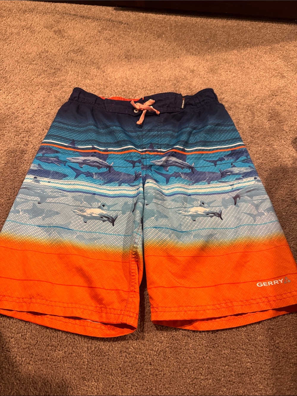 Gerry Weber Orange and Blue Shark Wave Boys' Swim Trunks